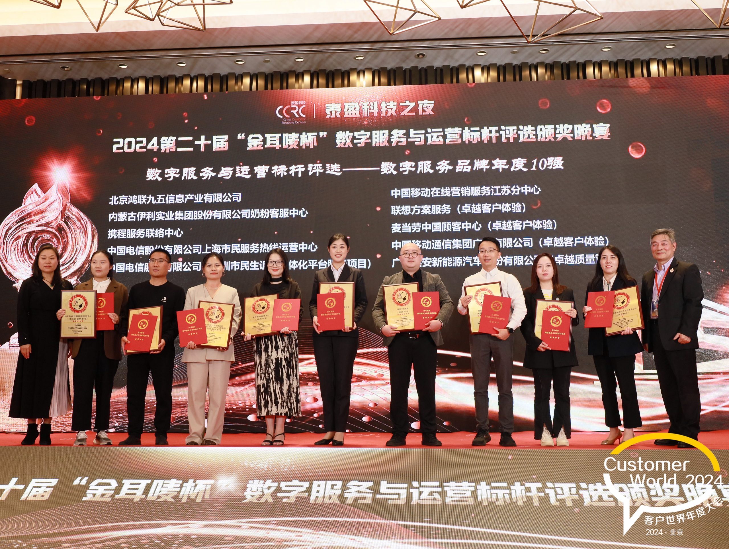 中国电信股份有限公司上海市民服务热线运营中心荣获2024“金耳唛杯”数字服务与运营标杆评选——数字服务品牌年度10强